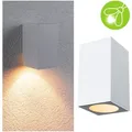 Produktbild: LED Wandleuchte Flame  insektenfreundlich IP44 eckig 58x103mm 2200K 4W 265lm 230V 75° Weiß Metall - 94711