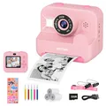 Produktbild: Sofortbildkamera Kinder Mit Selfie,kinderkamera 1080P HD Sofortdruck von Fotos,Geburtstagsgeschenk Weihnachten 5Geschenk Spielzeug ab 3 4 5 6 8 7 9 10 11 Jahre Mädchen Jungen (Rosa)
