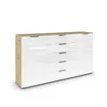 Produktbild: Rauch Möbel Flipp, Kommode, Farbe Glas Weiß/Eiche Artisan, Breite 180 cm