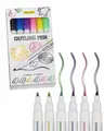 Produktbild: Online Outline-Pens | Glitzerstifte in Metallic-Farben | 6 Farben mit Glitzereffekt | Fasermaler für Kreative und Künstler | Optimal für Karten und Aquarellpapier