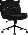 Produktbild: IWMH Bürostuhl ohne Armlehne, Höhenverstellbar Schreibtischstuhl mit Rollen, Ergonomisch Lesesessel für Büro, Schlafzimmer, Schminktisch - Schwarz