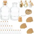 Produktbild: Relaxdays Dekogläser 25er Set, Glasflaschen mit Korken, 60 ml, zum Befüllen mit Deko, Gewürzgläser, transparent/natur