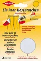 Produktbild: Hosentaschen weiß Baumwollhosentaschen zum Aufbügeln Baumwolle 18,5x16cm 1 Paar