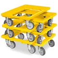 Produktbild: BRB 6X Logistikroller/Transportroller für Kisten 600x400 mm, Tragkraft 250 kg (gelb)