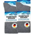 Produktbild: MEDOLY Diabetikersocken mit 97% Baumwolle, ohne Bund (6 Paar) ohne störende Naht grau 35/38