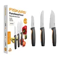 Produktbild: Fiskars Küchenmesser-Set, 3-teilig, Functional Form, Inklusive Kochmesser (klein), Tomatenmesser, Schälmesser, Japanischer Edelstahl/Kunststoff, 1057556, Schwarz / Orange