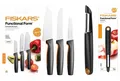 Produktbild: FISKARS MESSERSET, 3 KÜCHENMESSER + SPARSCHÄLER / GEMÜSESCHÄLER, MESSERN, MESSER