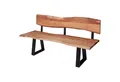 Produktbild: Wohnling Sitzbank Esszimmerbank GAYA 180x85,5x60 cm Akazie Massivholz Bank mit (Baumkante, Sitzbank Holzbank mit Lehne, Küchenbank Essbank Holz), Baumkante, Sitzbank Holzbank mit Lehne, Küchenbank Essbank Holz