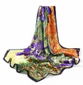 Produktbild: Prettystern Damen Grün Seiden-Tuch Kunstdrucke Van Gogh Schwertlilien Iris P962
