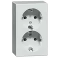 Produktbild: PEHA Steckdose 2f ws glz AP IP20 Komplettgeh