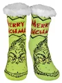 Produktbild: United Labels Grinch Kuschelsocken für Damen, Grün, 35-38, flauschige Stoppersocken Merry Grinchmas, Wintersocken, warme Socken, Hüttensocken