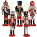 Produktbild: Nussknacker Weihnachtsbaum Deko Holz 5er Set Figuren 2in1 zum Hängen 🎄