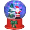 Produktbild: Outsunny 150 cm Aufblasbare Weihnachtsdekoration mit Weihnachtsmann und Weihnachtsbaum in der Kristallkugel Weihnachtsdeko Wasserdicht mit LED Licht