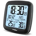 Produktbild: Green Blue Weather Station Gb542 Mit Dcf-außensensor, Innen- Und Außentemperatur, Kalender, Alarm, Thermometer, Funkwetterstation