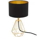 Produktbild: Schwarz Gold Klassisch Vintage Tischlampe Nachtlampe 1x60W/E14 x16,5x30,5 [cm]