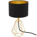 Produktbild: CARLTON 2 MESSING/ SCHWARZ/GOLD TISCHLAMPE 1X E14 95788