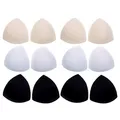 Produktbild: JZK 6 Paar Sponge BH Insert Pads Bikinis Pad Push- up Pad Bra Einlagen für Sport BH Badeanzug und Bikini, 3 Farben Schwarz Weiß Beige