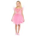 Produktbild: Amscan 9918388 - Girls Pink Fairy Dress with 3D Bodice & Wings Kids Fancy Dress Costume Age: 3-4yrs
