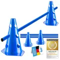 Produktbild: all Pets United® Steckhürden Set für Hunde; Agility Trainingszubehör für Hunde & Pferde; Hürdenset mit Stange & Hütchen für Tier & Fußballtraining; Wetterfest & Stabil (3 Sets)