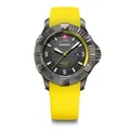 Produktbild: WENGER Herren Armbanduhr Seaforce, Ø 43 mm, Swiss Made, Analog Quarz, Wasserdicht bis 200 m, Silikon-Armband, Schwarz/Gelb, 01.0641.145