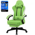 Produktbild: GTPLAYER Gaming Stuhl Ergonomischer Gaming Sessel Schreibtischstuhl Kunstleder, Federsitzkissen, Verbindungsarmlehnen und Fußstütze 150KG, grün