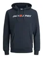 Produktbild: JACK & JONES Herren Kapuzenpullover Jjecorp Logo Sweat Hood Noos, Blau (Navy Blazer Detail:Reg Fit), Small