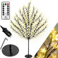 Produktbild: KESSER® Kirschblütenbaum mit Fernbedienung | Lichterbaum Indoor Outdoor Metallfuß Stabil | Weihnachten Beleuchtung Leuchtbaum Warmweiß (180cm)