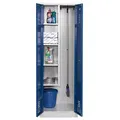 Produktbild: Gürkan Putzmittelschrank 104432 lichtgrau, enzianblau 4 Fachböden 60,0 x 50,0 x 180,0 cm, aufgebaut, 1 St.