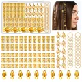Produktbild: 100 Stück Dreadlocks Schmuck Wikinger Haarschmuck Gold Metall Haarringe für Z...