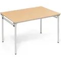 Produktbild: Klapptisch 4-Fuß 1.200x800mm Gestell alusilber Platte buche