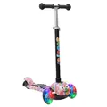 Produktbild: Habib Gruppe Kinderroller, 3-Räder, Kinderscooter für Jungen & Mädchen 3-8 Jahre mit LED-Rädern, Höhenverstellung, rutschfest, Max. 50 KG