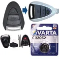 Produktbild: Repair Reparatur Satz Auto Schlüssel Austausch Gehäuse mit 3 Tasten + HAA Rohling + Batterie kompatibel mit Porsche 911 997 987 Boxster Cayman