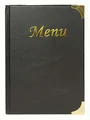 Produktbild: SECURIT - Speisekarte Basic Line - 4 feste, doppelseitige Einleger = 8 DIN A5 Seiten - Für Cafés, Bars, Restaurants - PVC - Schwarz