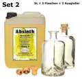 Produktbild: Absinth Gold Kristall 5 L ohne Farbstoff inkl 2 Flaschen 2 Ausgießer 55%Vol