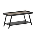 Produktbild: Moderner Couchtisch CUDA 80cm Altholz-Look schwarzes Metallgestell