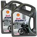 Produktbild: 2x4 Liter Shell Advance Ultra 15W-50 Motorradöl 15W50  4 Takt Vollsynthetisch