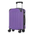 Produktbild: yonsly Koffer Suitcase M Lila, Trolley Reisekoffer, Rollkoffer Handgepäck, Kabinenkoffer mit 4 Rollen 360°, Hartschalenreisekoffer, Zahlenschloss, Weicher Gummigriff