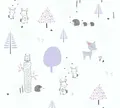 Produktbild: Kinder Tapete Vlies Reh Hase Wald lila grau weiß AS Creation 38117-1 (4,15€/1qm)