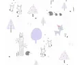 Produktbild: Vliestapete 38117-1 Little Love Waldtiere grau violett