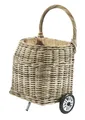 Produktbild: Holzwagen Holztrage Kaminholzkorb Holzliege mit Rollen Rattan Kubu grey Leinen