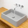 Produktbild: Terrazzo Waschbecken Zoid 60x42x13cm grau Naturstein-Waschschale wohnfreuden