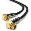 Produktbild: 1m Sat Koax Kabel gewinkelt F-Stecker Digital TV Antennenkabel ULTRA HD 4k