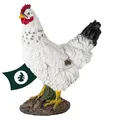 Produktbild: VERDOBA Garten Figur Huhn aus Kunstharz, weiß, handbemalt - Henne Dekofiguren Garten Deko Gartenfiguren für außen groß - Hühner Gartendeko Polyresin Figuren Tiere (Henne - weiß)