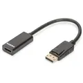 Produktbild: DIGITUS DisplayPort Adapterkabel DP-HDMITyp A 0.15m DP1.1a sw.