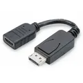 Produktbild: DIGITUS DisplayPort Adapterkabel, DP - HDMI Typ A St/Bu, 0.15m,m/Verriegelung, DP 1.1a komp., CE, sw