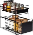 Produktbild: Relaxdays Schubladenregal, mit 2 Körben, Unterschrank Organizer, Küche und Bad, Korbauszug, HBT 39,5x25x40,5 cm, schwarz
