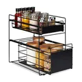 Produktbild: Relaxdays Schubladenregal, mit 2 Körben, Unterschrank Organizer, Küche und Bad, Korbauszug, HBT: 39,5x25x40,5, schwarz