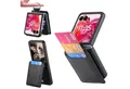 Produktbild: Wigento Handyhülle Für Motorola Razr 60 Ultra Kunstleder Ring Wallet Litchi Hülle Schwarz, Ringhalter, Wallet Funktion