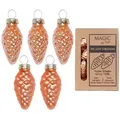Produktbild: 12 Tannenzapfen Christbaumschmuck 4,5cm Glaszapfen Weihnachtsbaumschmuck apricot