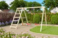 Produktbild: Akubi Kinderspielgerät Doppelschaukel Felix mit Klettergerüst und Netzrampe